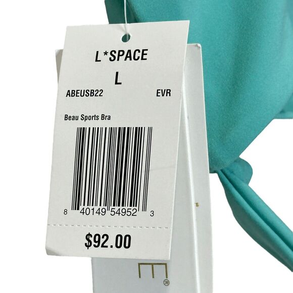 New L*Space Active Beau Top Sports Bra Evergreen Low Impact Women's Large NWT - Picture 7 of 8